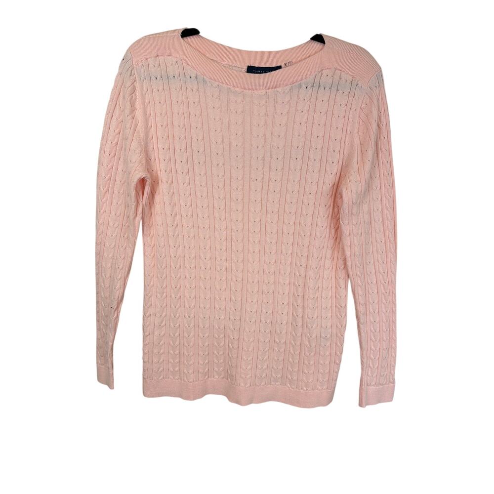 Tommy Hilfiger Pink Knitted Long Sleeve Cotton Sweater Size M